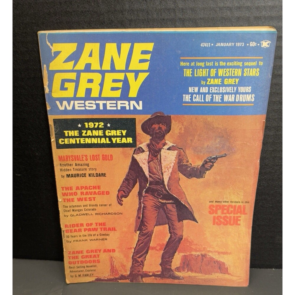 Zane Grey Western Magazine Jan 1973 Special Issue Call Of The War Drums